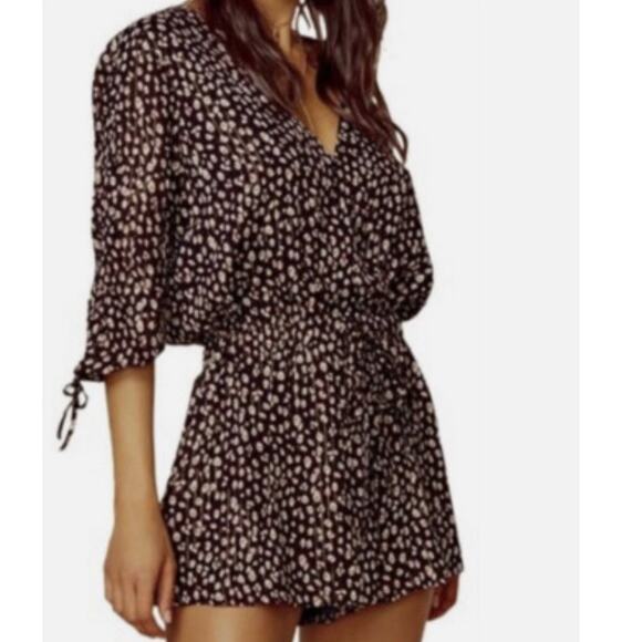 Blue‎ Life Revolve Bruno Romper Midnight Cheetah Size Small Leopard Sexy Girly - Picture 1 of 9